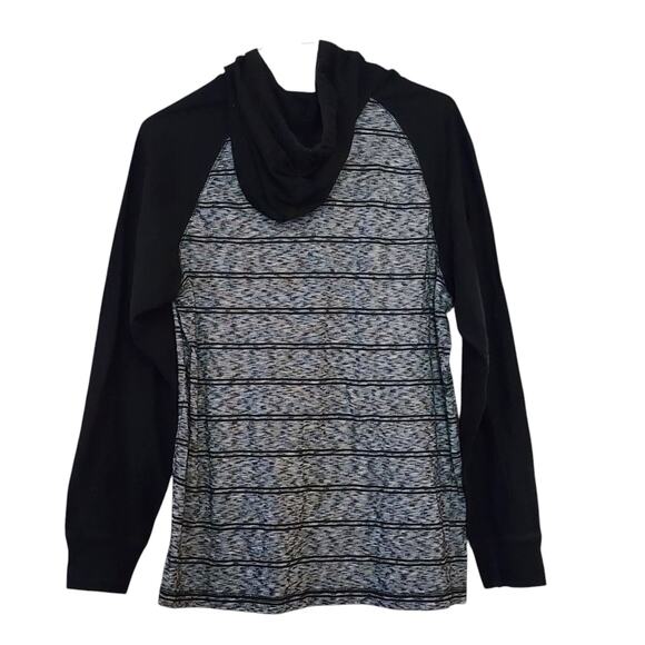 American Crusader Mens Hooded Shirt Size L Black Pocket Long Raglan Sleeve - Picture 7 of 9